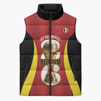 Custom Belgium Football Sleeveless Puffer Jacket 2026 Go De Rode Duivels - Wonder Print Shop