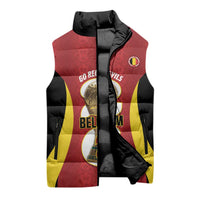 Custom Belgium Football Sleeveless Puffer Jacket 2026 Go De Rode Duivels - Wonder Print Shop