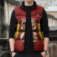 Custom Belgium Football Sleeveless Puffer Jacket 2026 Go De Rode Duivels - Wonder Print Shop