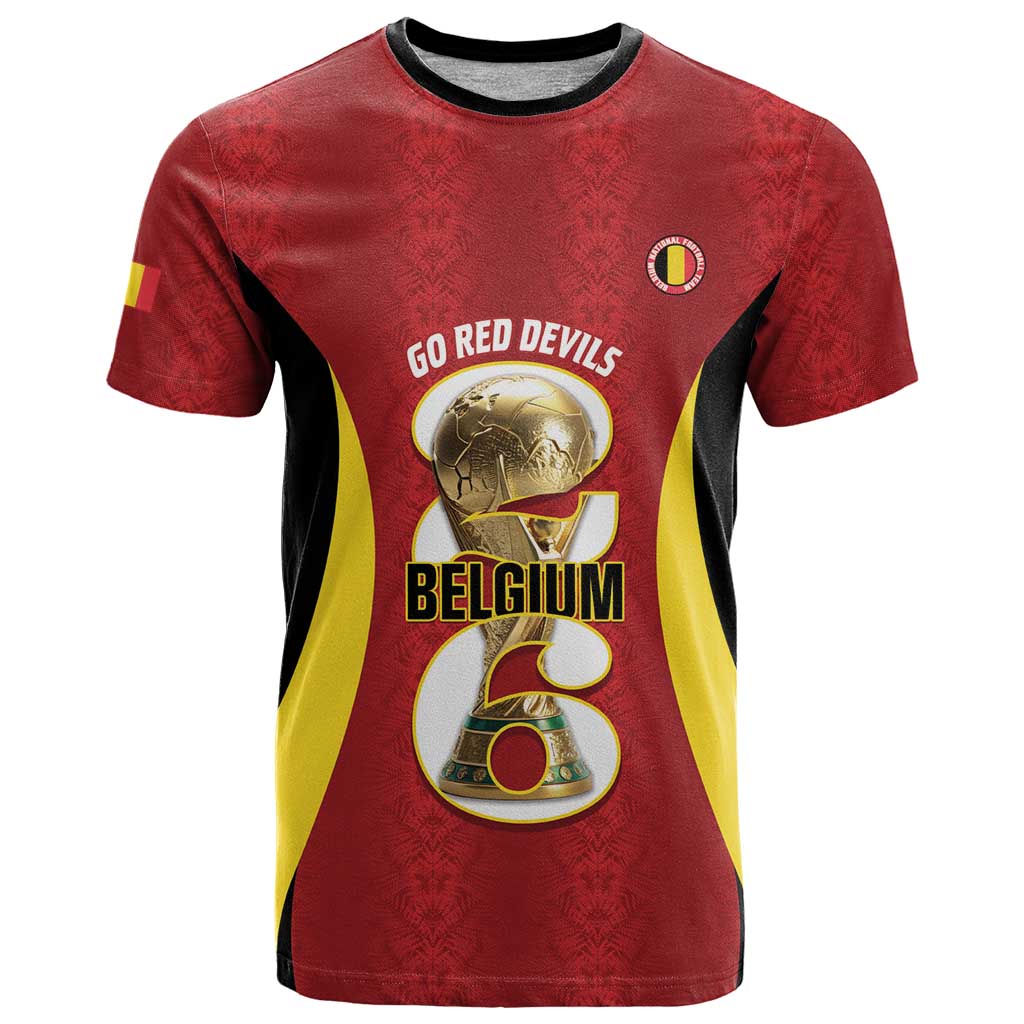 Custom Belgium Football T Shirt 2026 Go De Rode Duivels - Wonder Print Shop