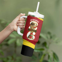 Custom Belgium Football Tumbler With Handle 2026 Go De Rode Duivels - Wonder Print Shop
