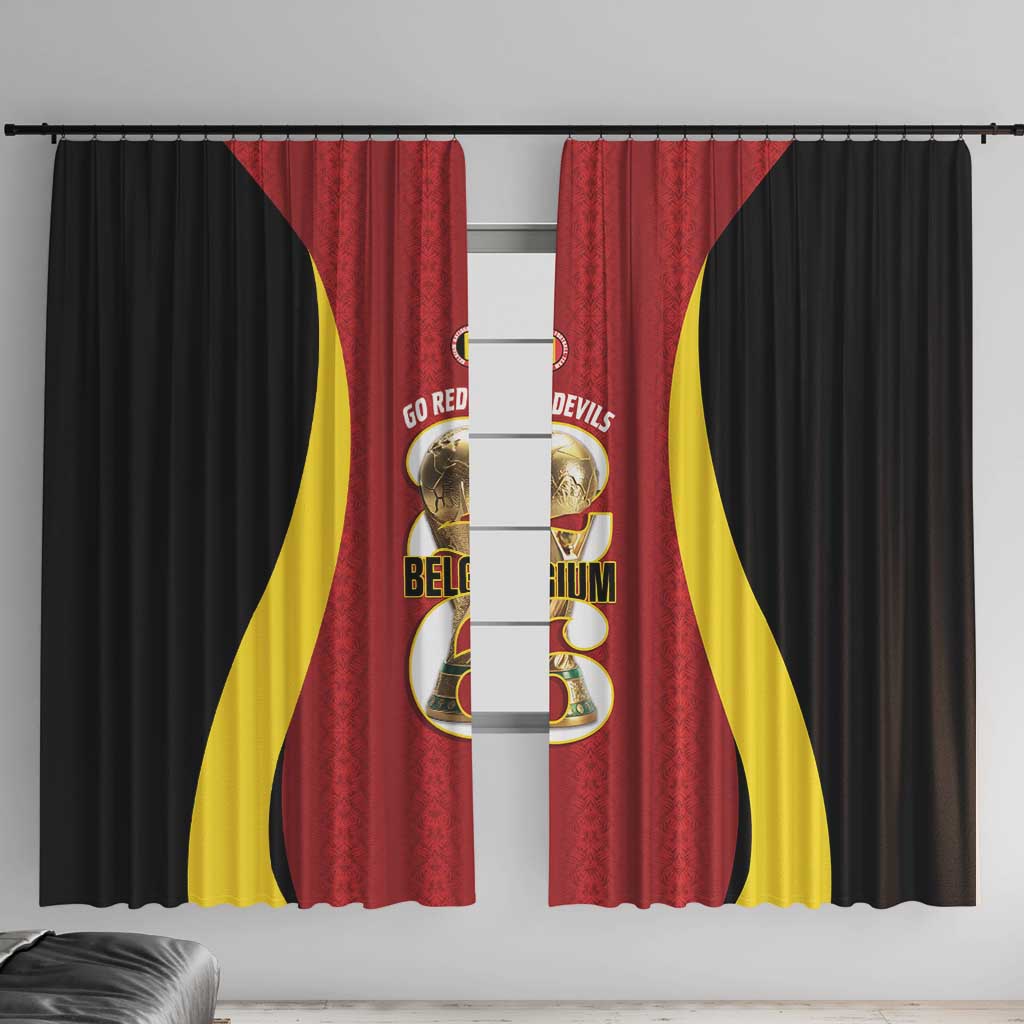 Belgium Football Window Curtain 2026 Go De Rode Duivels - Wonder Print Shop