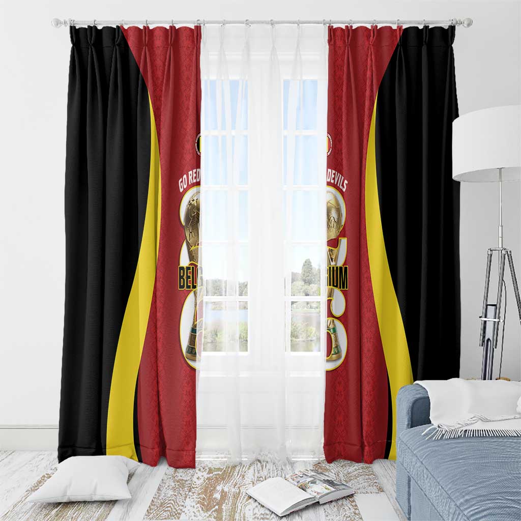 Belgium Football Window Curtain 2026 Go De Rode Duivels - Wonder Print Shop