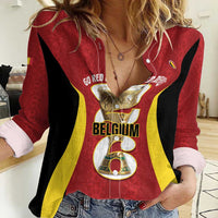 Custom Belgium Football Women Casual Shirt 2026 Go De Rode Duivels - Wonder Print Shop