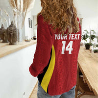 Custom Belgium Football Women Casual Shirt 2026 Go De Rode Duivels - Wonder Print Shop