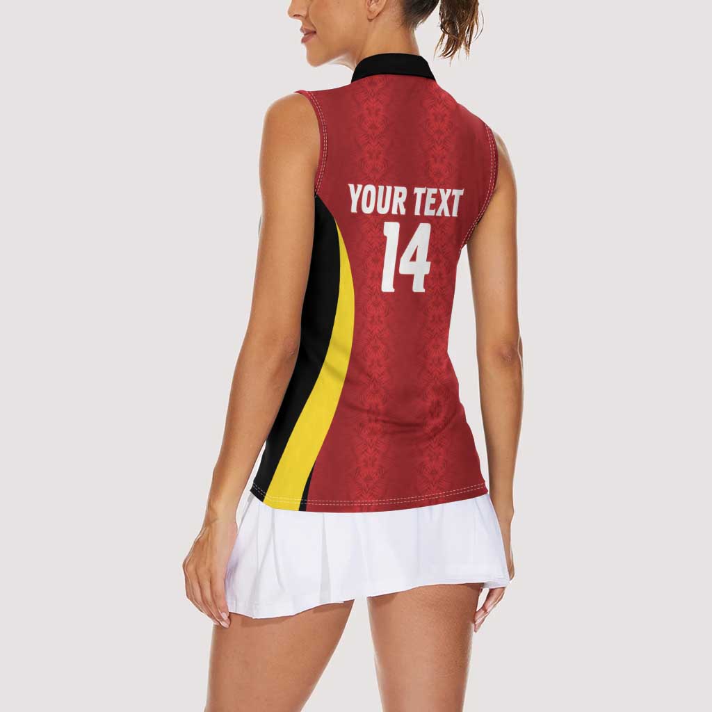Custom Belgium Football Women Sleeveless Polo Shirt 2026 Go De Rode Duivels - Wonder Print Shop