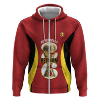 Custom Belgium Football Zip Hoodie 2026 Go De Rode Duivels - Wonder Print Shop