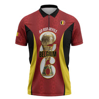 Custom Belgium Football Zipper Polo Shirt 2026 Go De Rode Duivels - Wonder Print Shop