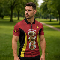 Custom Belgium Football Zipper Polo Shirt 2026 Go De Rode Duivels - Wonder Print Shop