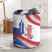 Puerto Rico Laundry Basket Puerto Rican Proud El Morro Flag Wave Style
