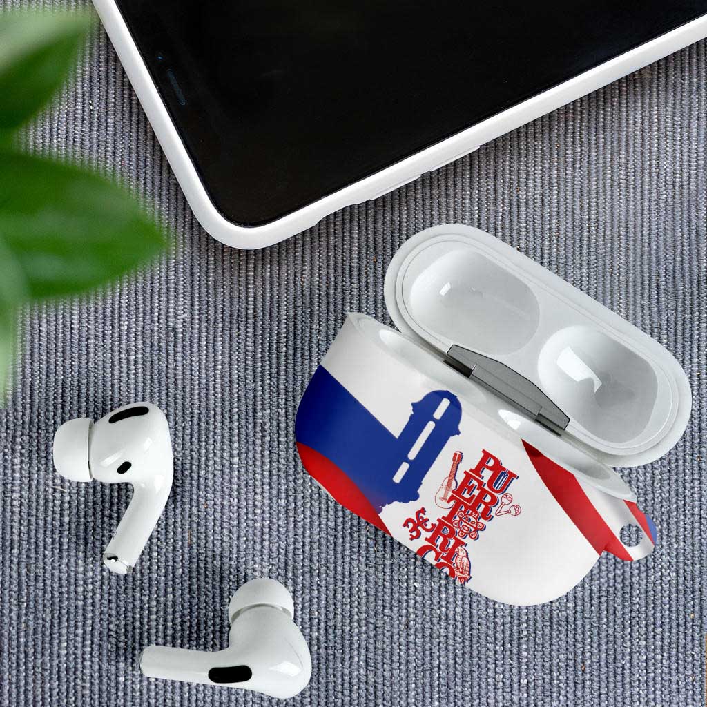 Puerto Rico AirPods Case Puerto Rican Proud El Morro Flag Wave Style
