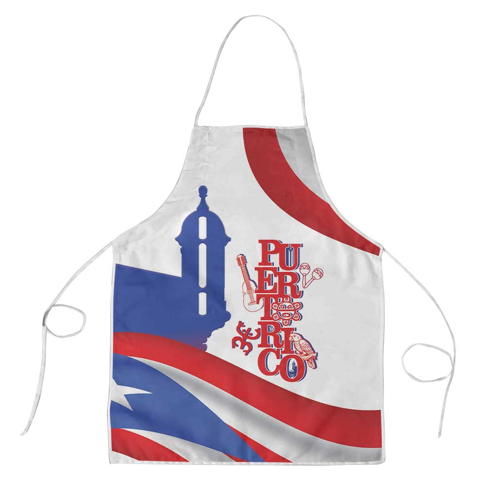 Puerto Rico Apron Puerto Rican Proud El Morro Flag Wave Style