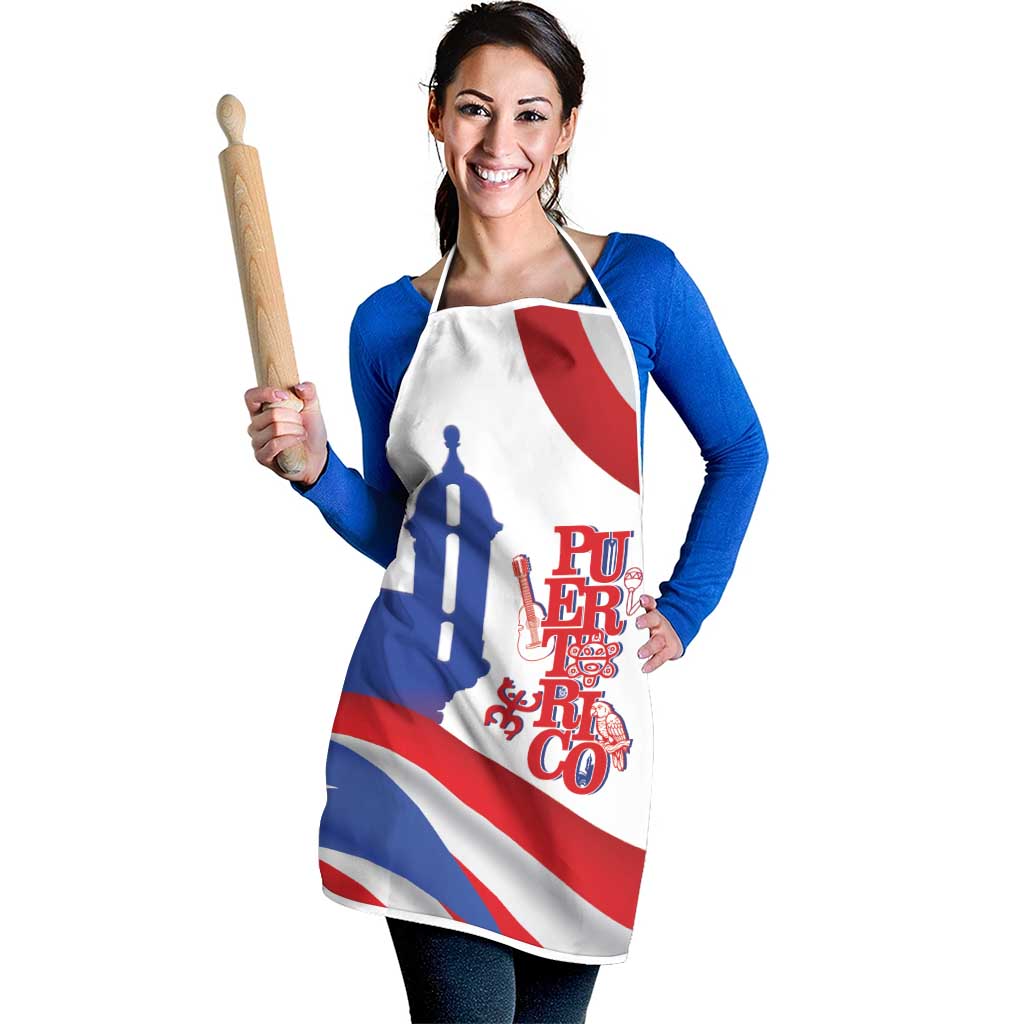 Puerto Rico Apron Puerto Rican Proud El Morro Flag Wave Style
