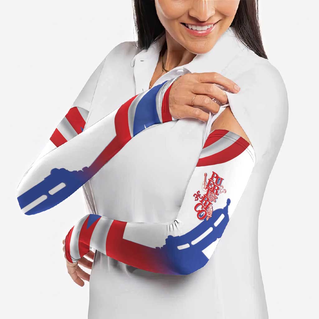 Puerto Rico Arm Sleeves Puerto Rican Proud El Morro Flag Wave Style