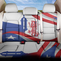 Puerto Rico Back Car Seat Cover Puerto Rican Proud El Morro Flag Wave Style
