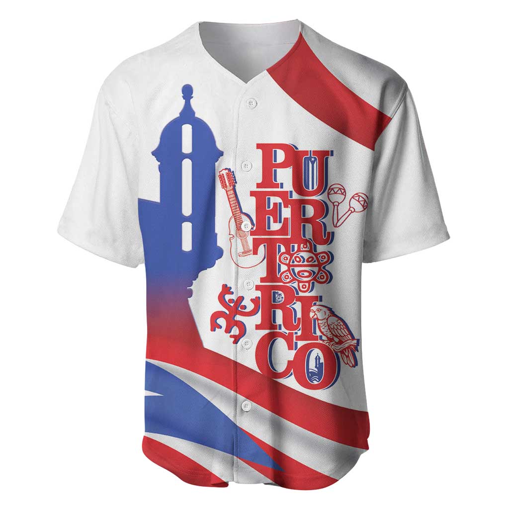 Puerto Rico Baseball Jersey Puerto Rican Proud El Morro Flag Wave Style