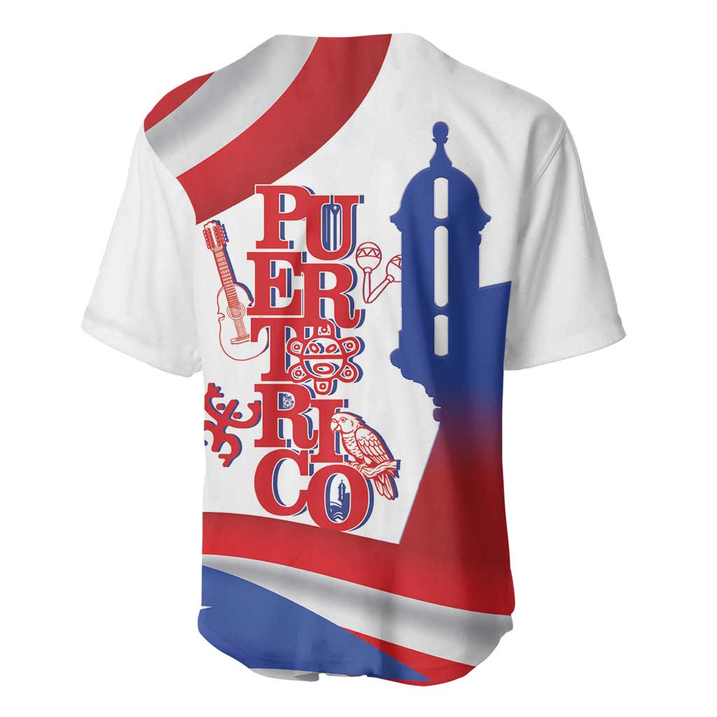 Puerto Rico Baseball Jersey Puerto Rican Proud El Morro Flag Wave Style