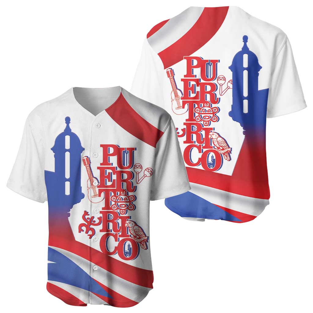 Puerto Rico Baseball Jersey Puerto Rican Proud El Morro Flag Wave Style
