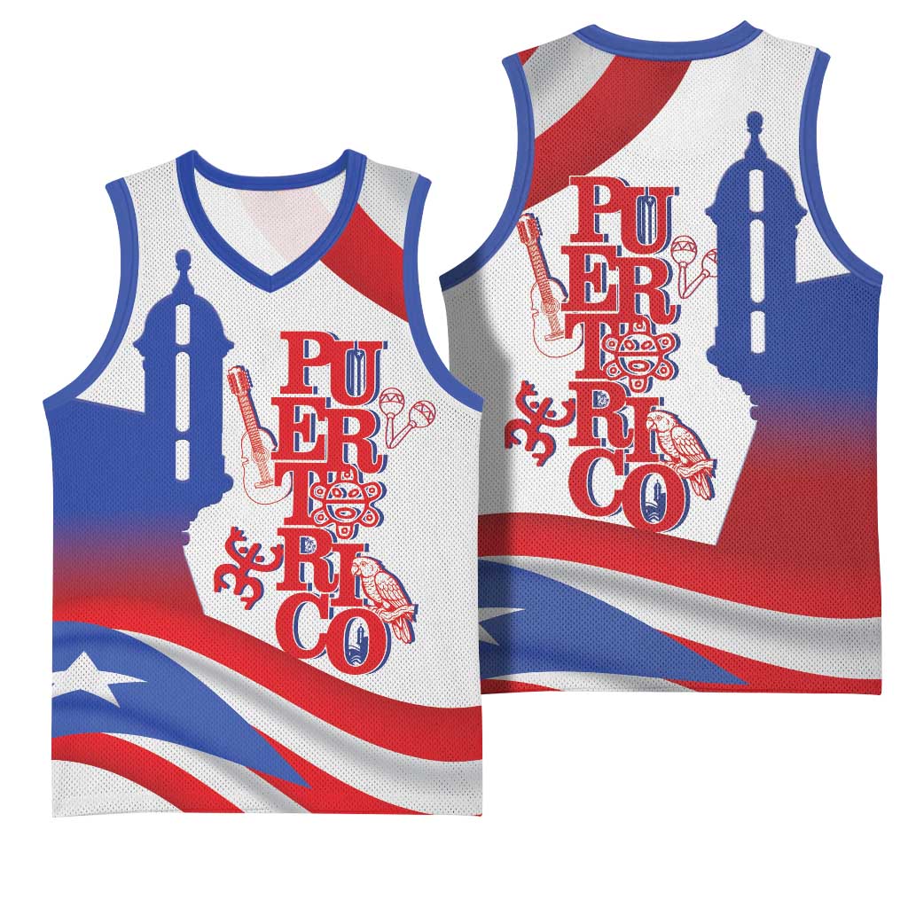 Puerto Rico Basketball Jersey Puerto Rican Proud El Morro Flag Wave Style