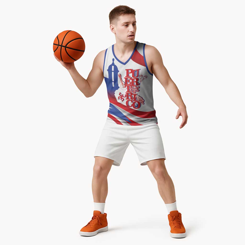 Puerto Rico Basketball Jersey Puerto Rican Proud El Morro Flag Wave Style