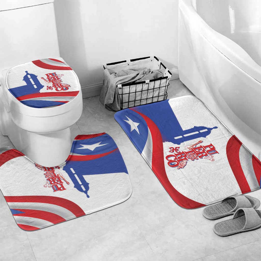 Puerto Rico Bathroom Set Puerto Rican Proud El Morro Flag Wave Style