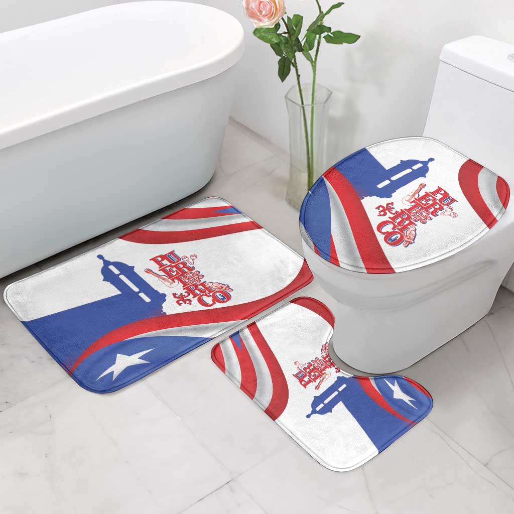 Puerto Rico Bathroom Set Puerto Rican Proud El Morro Flag Wave Style