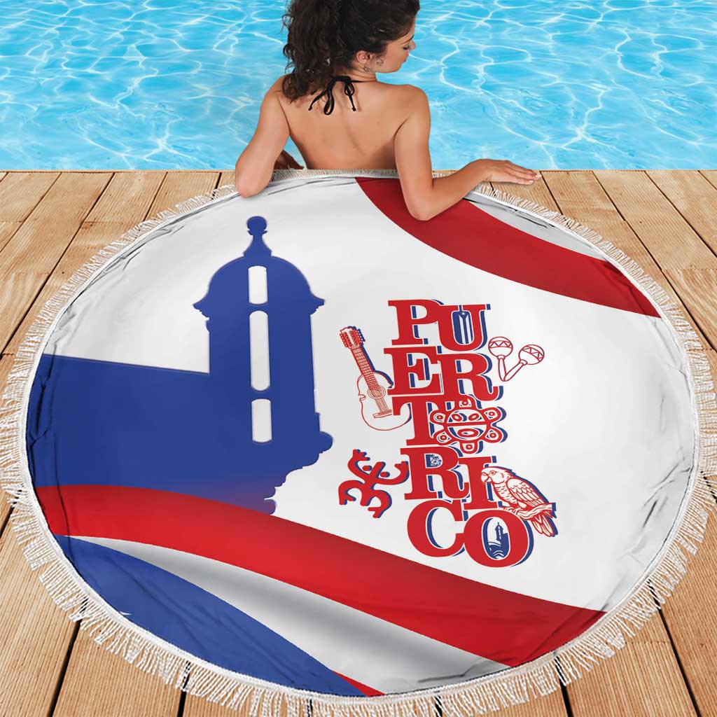 Puerto Rico Beach Blanket Puerto Rican Proud El Morro Flag Wave Style