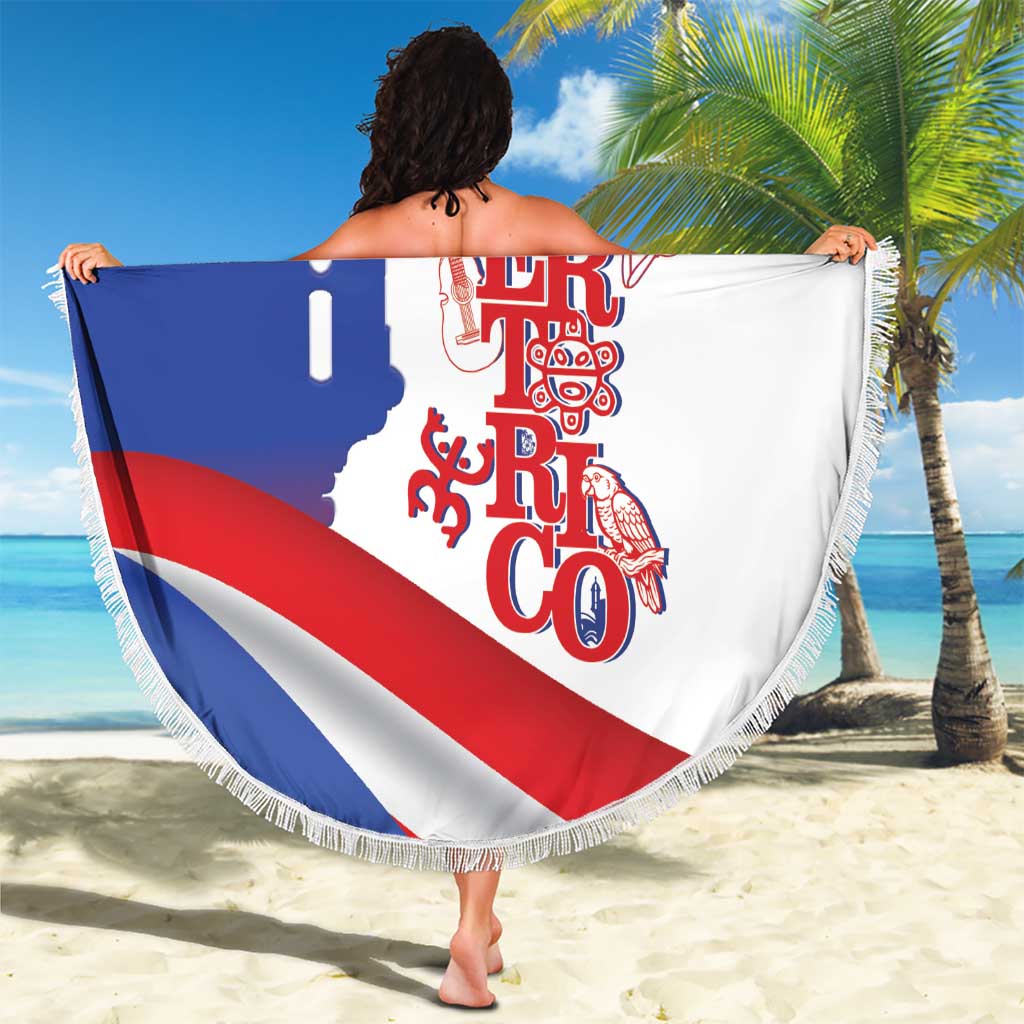 Puerto Rico Beach Blanket Puerto Rican Proud El Morro Flag Wave Style