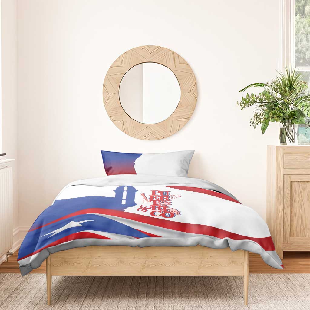 Puerto Rico Bedding Set Puerto Rican Proud El Morro Flag Wave Style