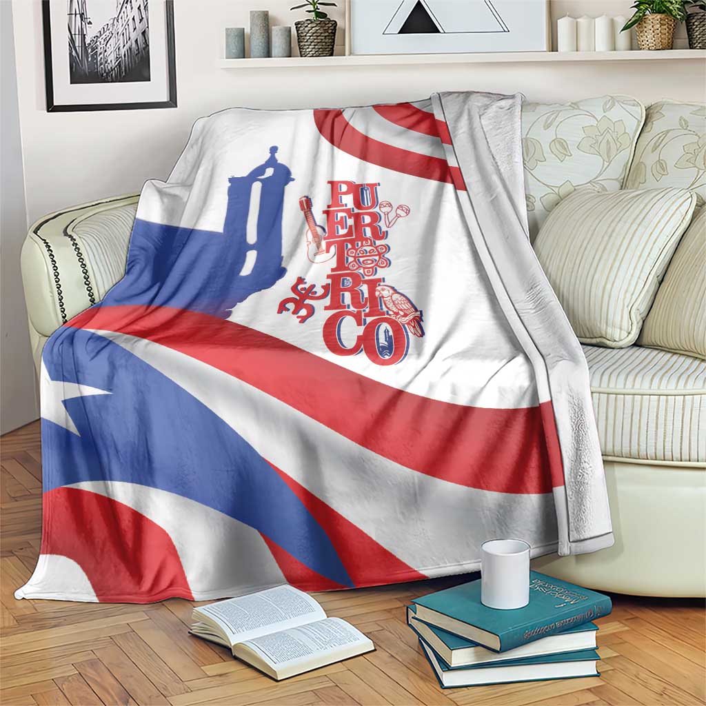 Puerto Rico Blanket Puerto Rican Proud El Morro Flag Wave Style