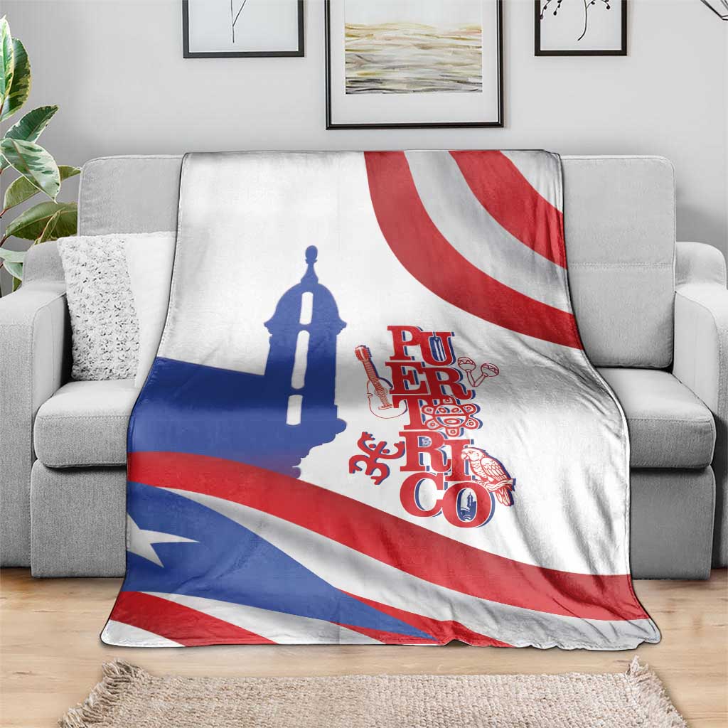 Puerto Rico Blanket Puerto Rican Proud El Morro Flag Wave Style