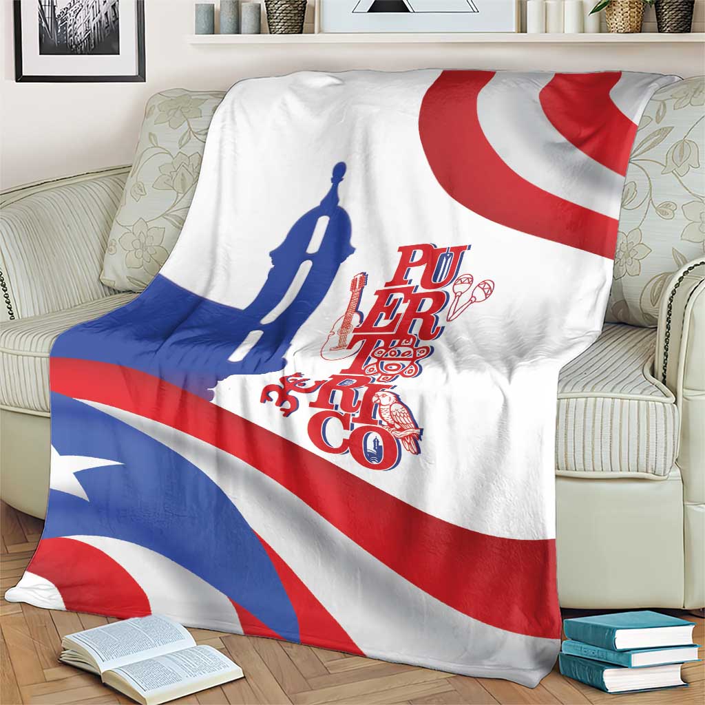 Puerto Rico Blanket Puerto Rican Proud El Morro Flag Wave Style