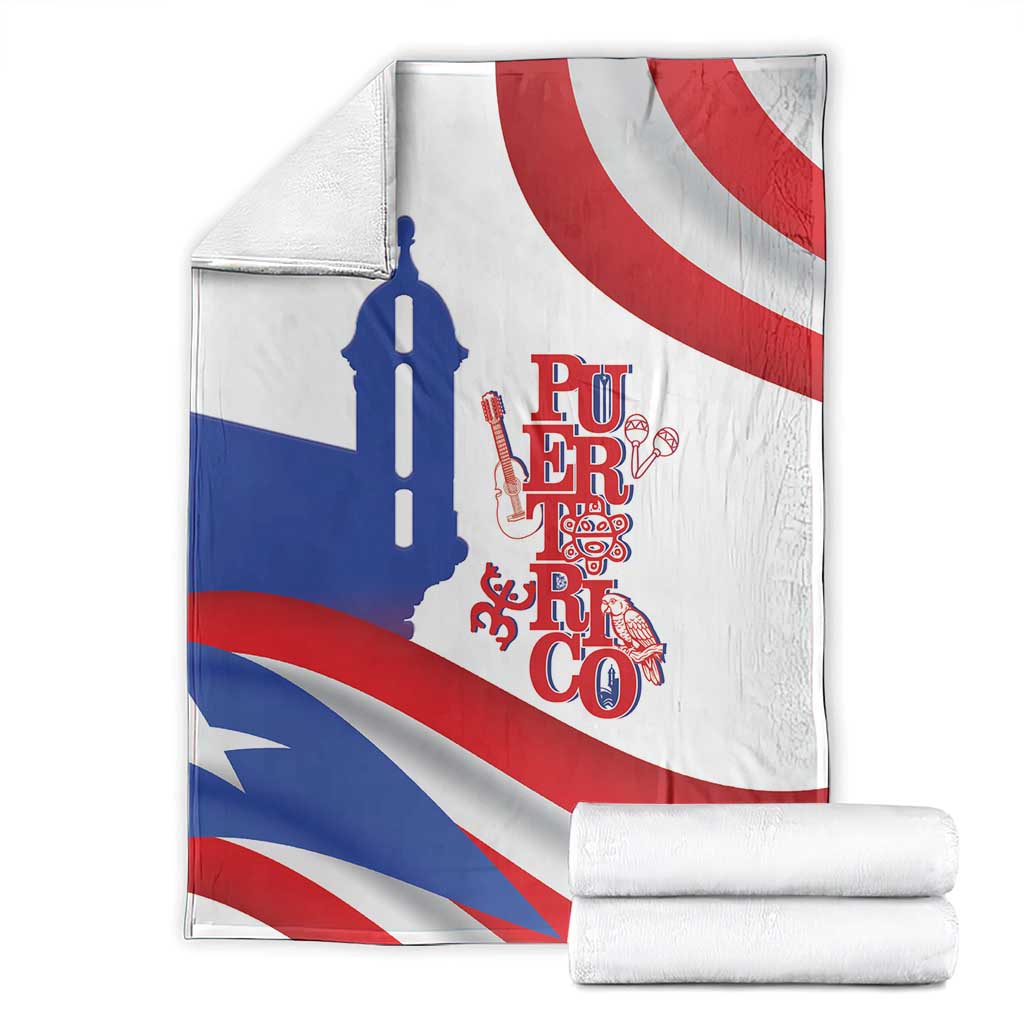 Puerto Rico Blanket Puerto Rican Proud El Morro Flag Wave Style