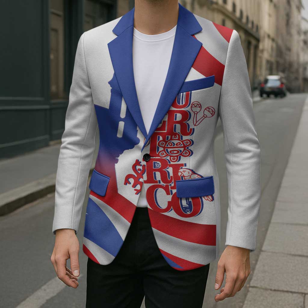 Puerto Rico Blazer Puerto Rican Proud El Morro Flag Wave Style