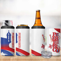 Puerto Rico 4 in 1 Can Cooler Tumbler Puerto Rican Proud El Morro Flag Wave Style