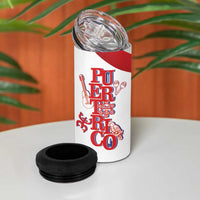 Puerto Rico 4 in 1 Can Cooler Tumbler Puerto Rican Proud El Morro Flag Wave Style