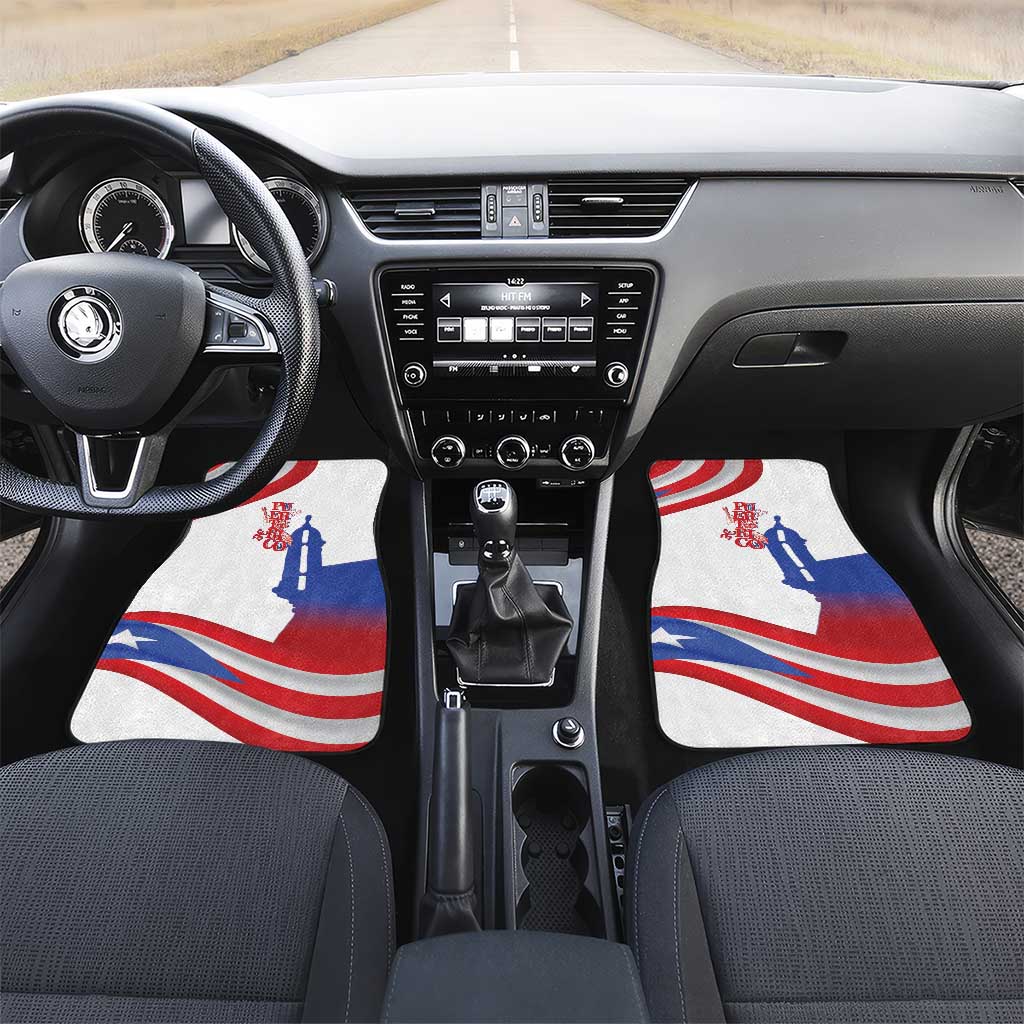 Puerto Rico Car Mats Puerto Rican Proud El Morro Flag Wave Style