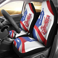 Puerto Rico Car Seat Cover Puerto Rican Proud El Morro Flag Wave Style