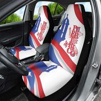 Puerto Rico Car Seat Cover Puerto Rican Proud El Morro Flag Wave Style