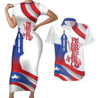 Puerto Rico Couples Matching Short Sleeve Bodycon Dress and Hawaiian Shirt Puerto Rican Proud El Morro Flag Wave Style