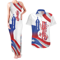 Puerto Rico Couples Matching Tank Maxi Dress and Hawaiian Shirt Puerto Rican Proud El Morro Flag Wave Style
