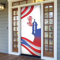 Puerto Rico Door Cover Puerto Rican Proud El Morro Flag Wave Style