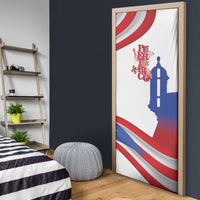 Puerto Rico Door Cover Puerto Rican Proud El Morro Flag Wave Style