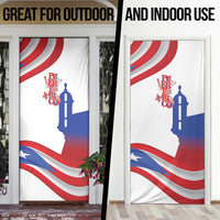 Puerto Rico Door Cover Puerto Rican Proud El Morro Flag Wave Style