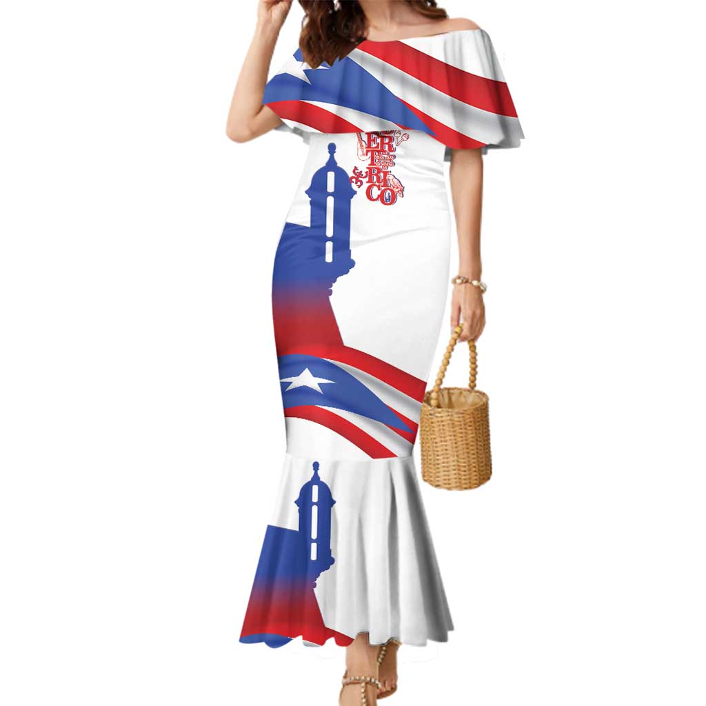 Puerto Rico Family Matching Mermaid Dress and Hawaiian Shirt Puerto Rican Proud El Morro Flag Wave Style