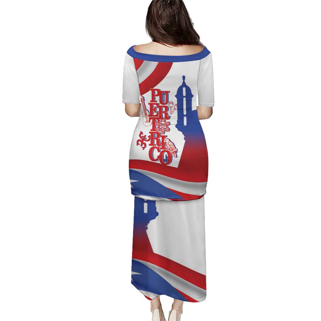 Puerto Rico Family Matching Puletasi and Hawaiian Shirt Puerto Rican Proud El Morro Flag Wave Style