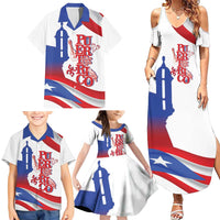 Puerto Rico Family Matching Summer Maxi Dress and Hawaiian Shirt Puerto Rican Proud El Morro Flag Wave Style