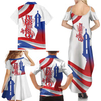 Puerto Rico Family Matching Summer Maxi Dress and Hawaiian Shirt Puerto Rican Proud El Morro Flag Wave Style
