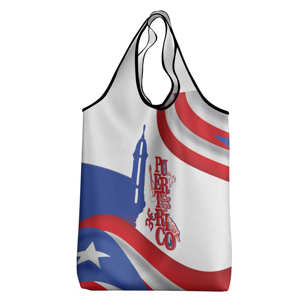 Puerto Rico Grocery Bag Puerto Rican Proud El Morro Flag Wave Style