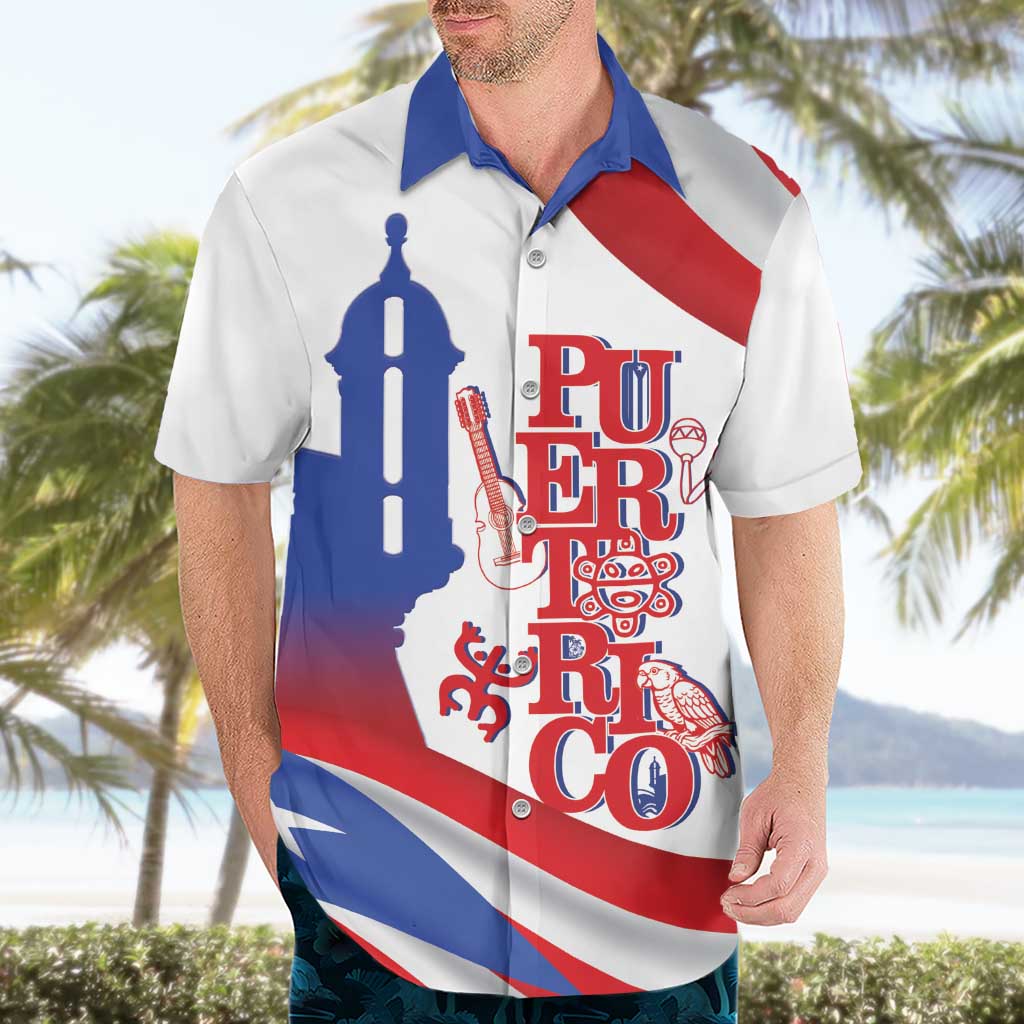 Puerto Rico Hawaiian Shirt Puerto Rican Proud El Morro Flag Wave Style
